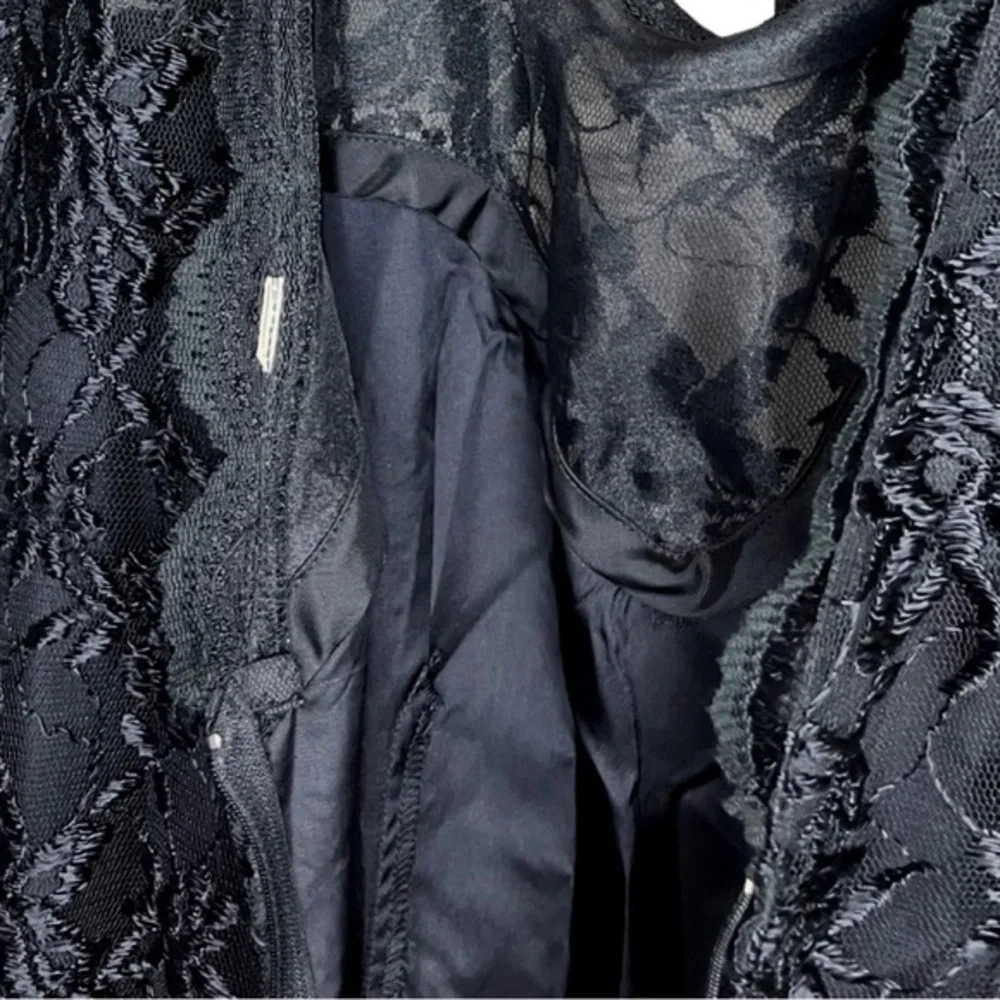 Vintage 1980's Black Balloon Lace Dress - Picture 11 of 12